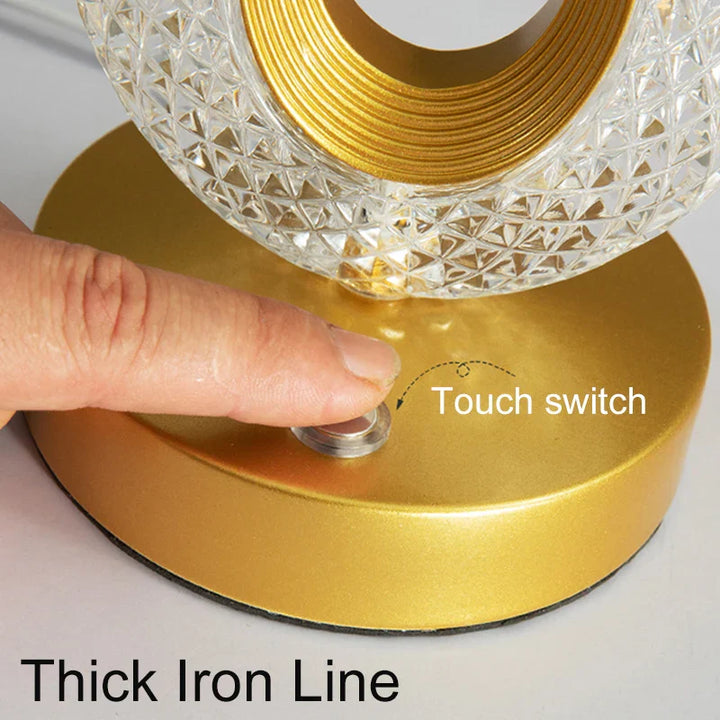 Crystal LED Table Lamp with 800 mAh Rechargeable Battery, Touch and Remote Controls