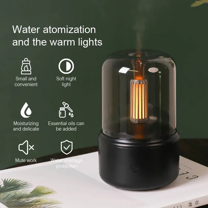 BowLift | Retro Aroma Diffuser with Night Light - USB Essential Oil Air Humidifier for Home and Office