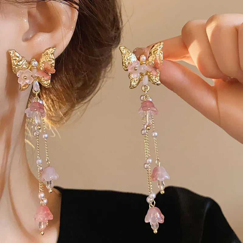 BowLift | Black Hollow Butterfly Dangle Earrings