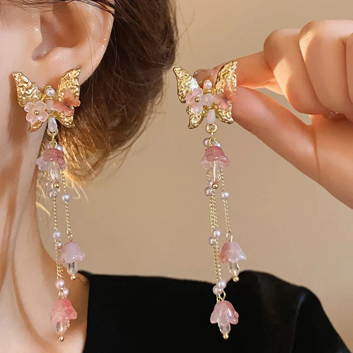 BowLift | Black Hollow Butterfly Dangle Earrings