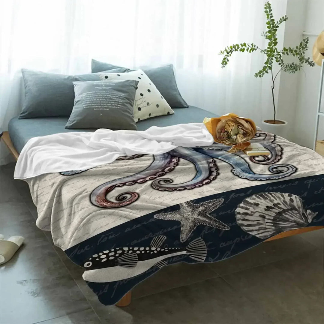 BowLift | Octopus Shell Starfish Throw Blanket