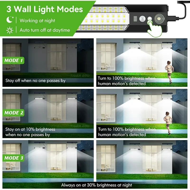BowLift | Solario Split Solar Lamp | 158 LEDs | Motion Sensor & Remote Control | 10W Solar Light