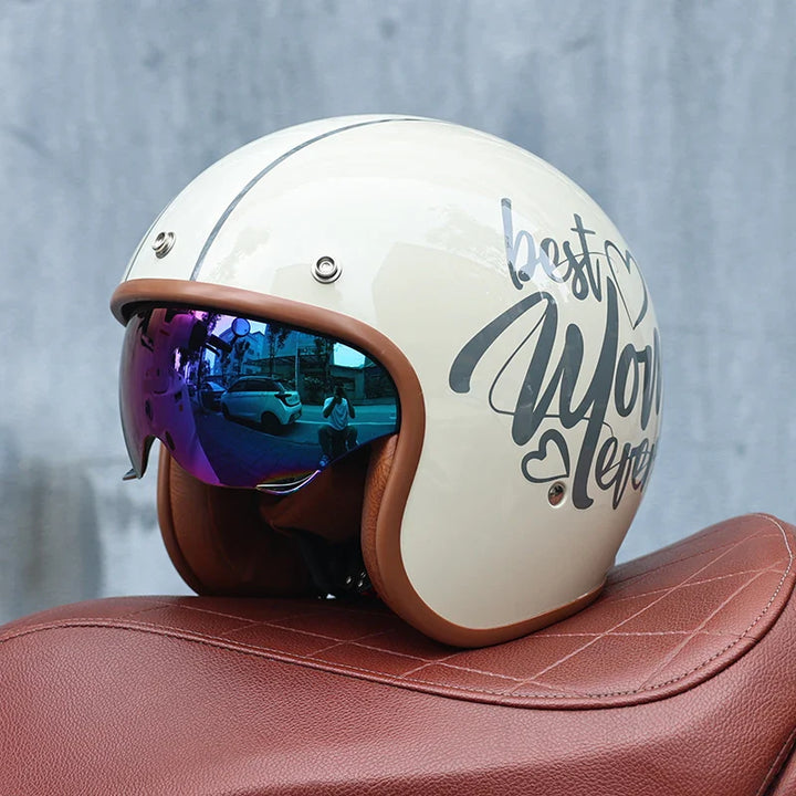 BowLift | Retro Motorcycle Helmet 3/4 Open Face – Valor