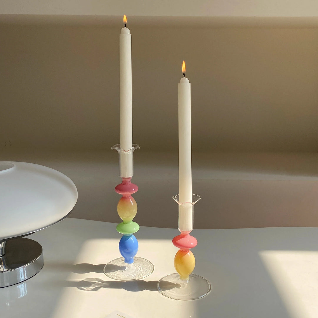 Rainbow Gradient Glass Candle Holder | Bowlift