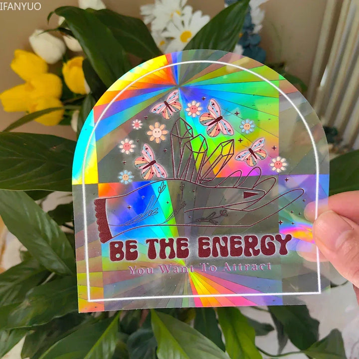 BowLift | SunGlow Window Sticker | 3D Rainbow Effect | Self-Adhesive & Reusable