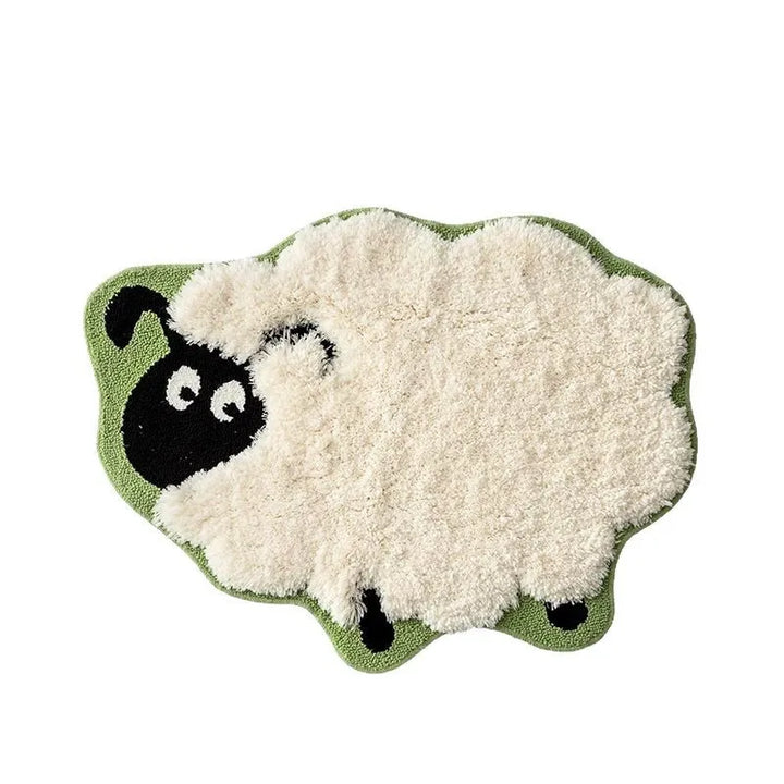 Fluffy Sheep Shaped Bedroom Bedside Rug | Bowlift
