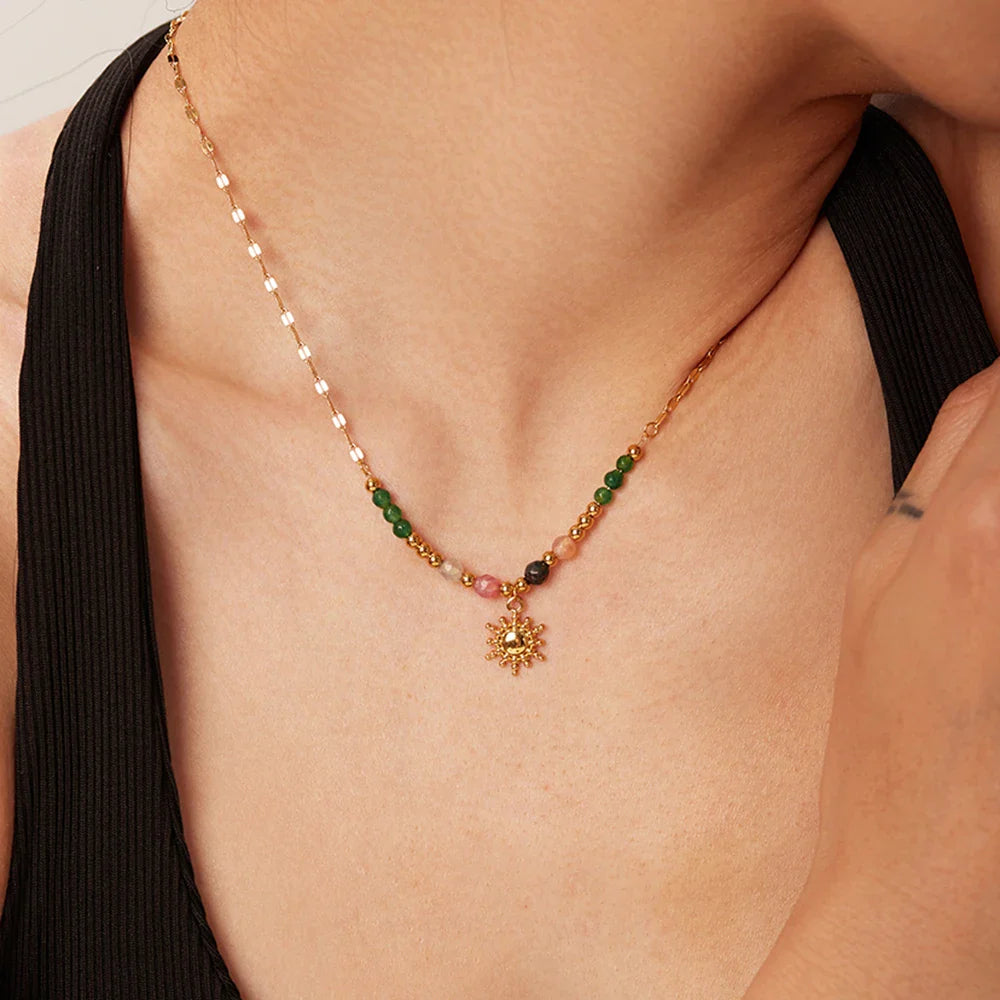 BowLift | Dainty Boho Inspired Sun Pendant Necklace