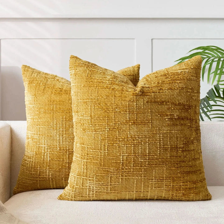 BowLift | Chenille Throw Pillow Cover Bamboo Texture Solid Color