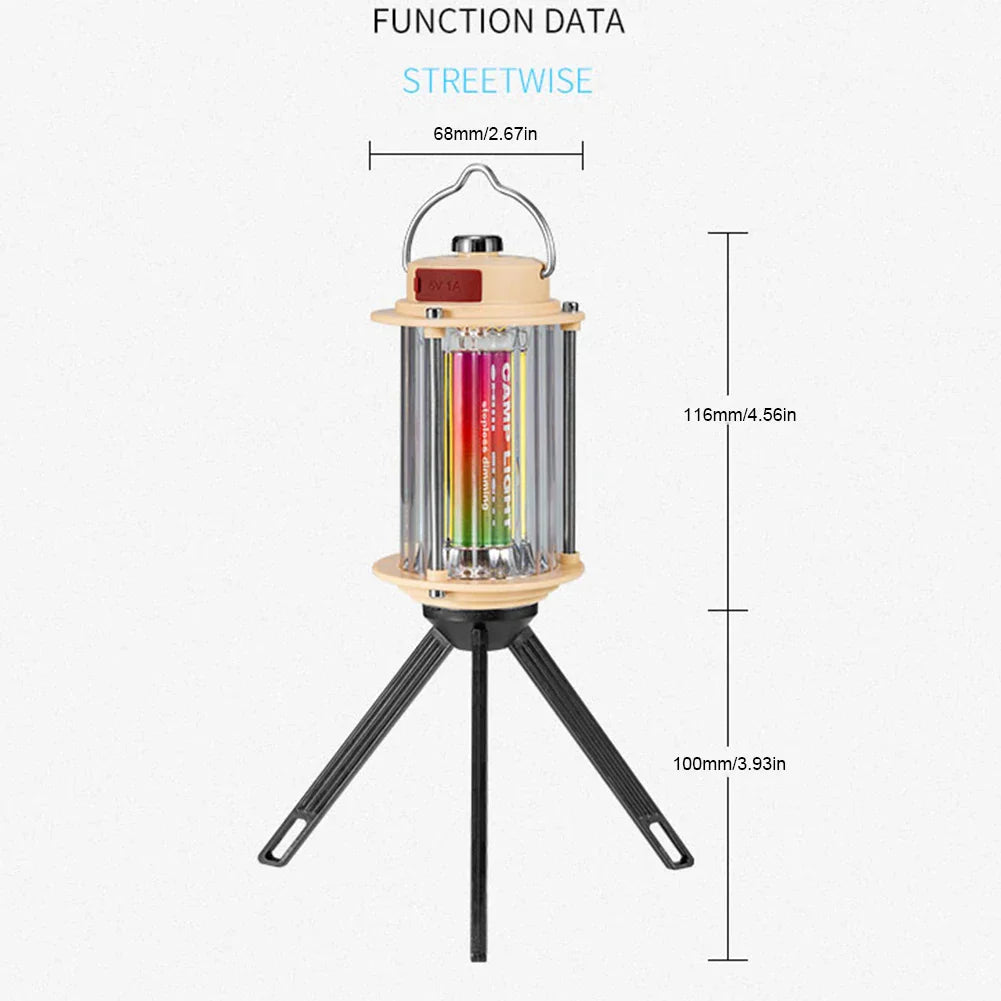 BowLift | Portable Rechargeable Dimmable Hanging Tripod Flashlight Lantern