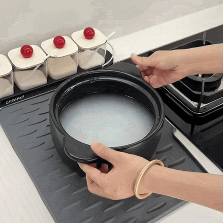 BowLift | Silicool Water-Draining Silicone Drying Mat – Heat Resistant, Non-Slip & Multifunctional