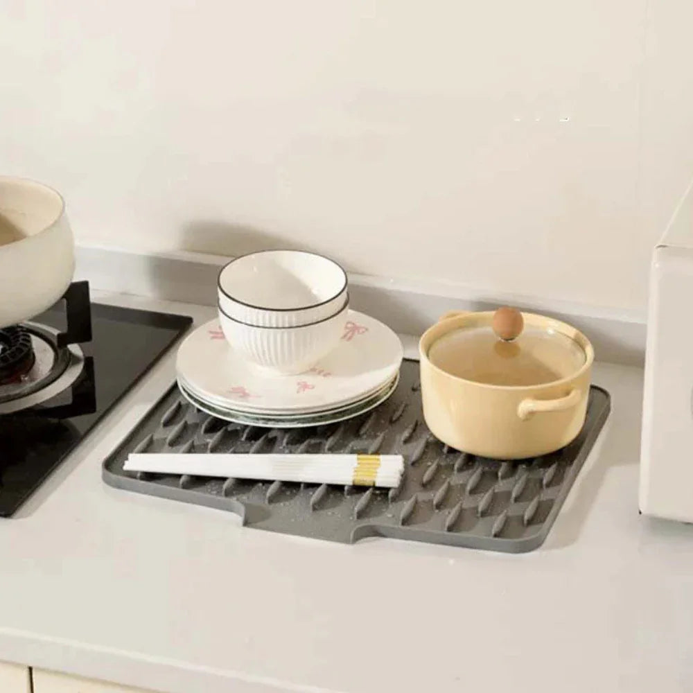BowLift | Silicool Water-Draining Silicone Drying Mat – Heat Resistant, Non-Slip & Multifunctional