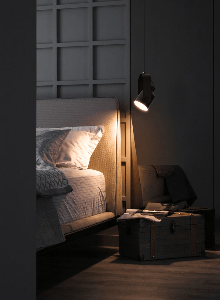 Scandinavian Metal Pendant Lamp with Wood-Look Finish and E27 LED Socket
