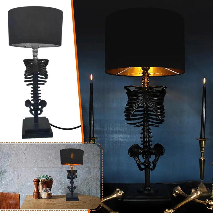 Gothic Skeleton Table Lamp with USB Connector, Indoor Use