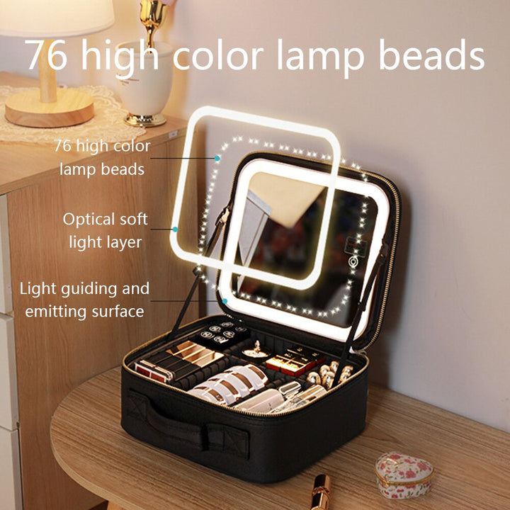 BowLift | Portable Travel Makeup Case with LED Mirror & Adjustable Light