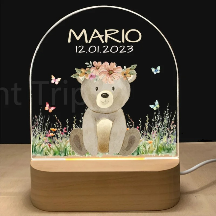 BowLift | Personal Night Light with Name – Soft Warm LED Lighting for Children
