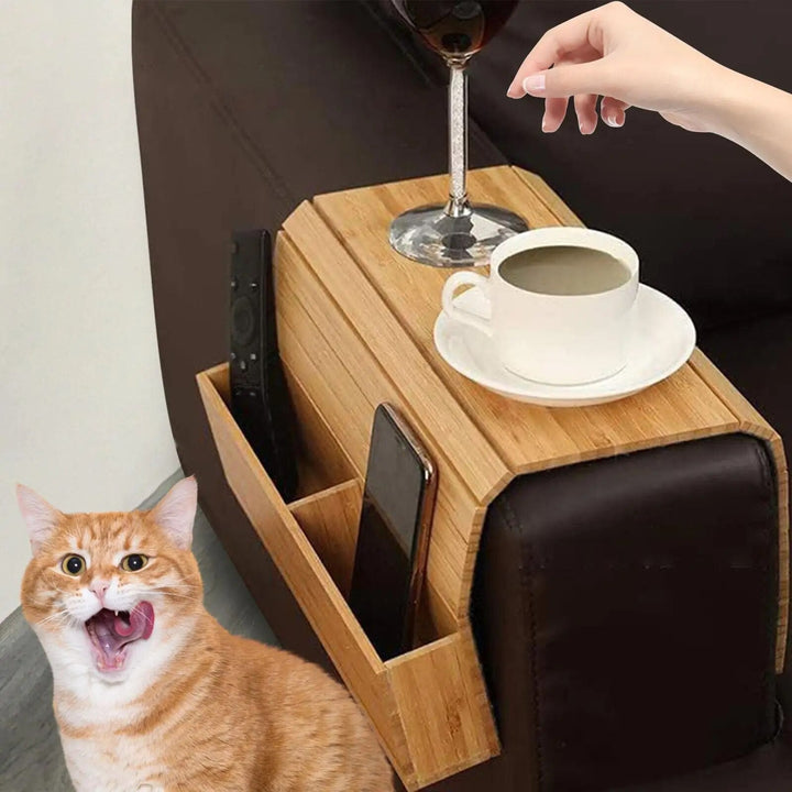 BowLift | Sofa Side Foldable Cup Holder Tray Organizer