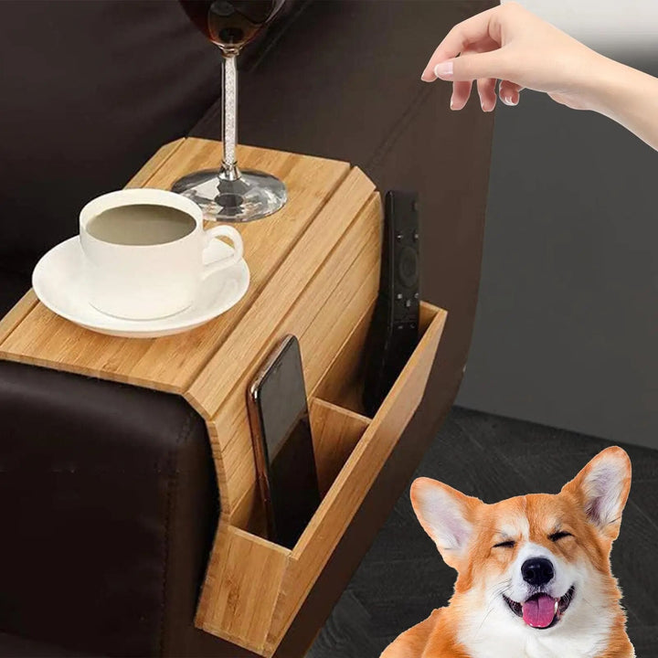 BowLift | Sofa Side Foldable Cup Holder Tray Organizer