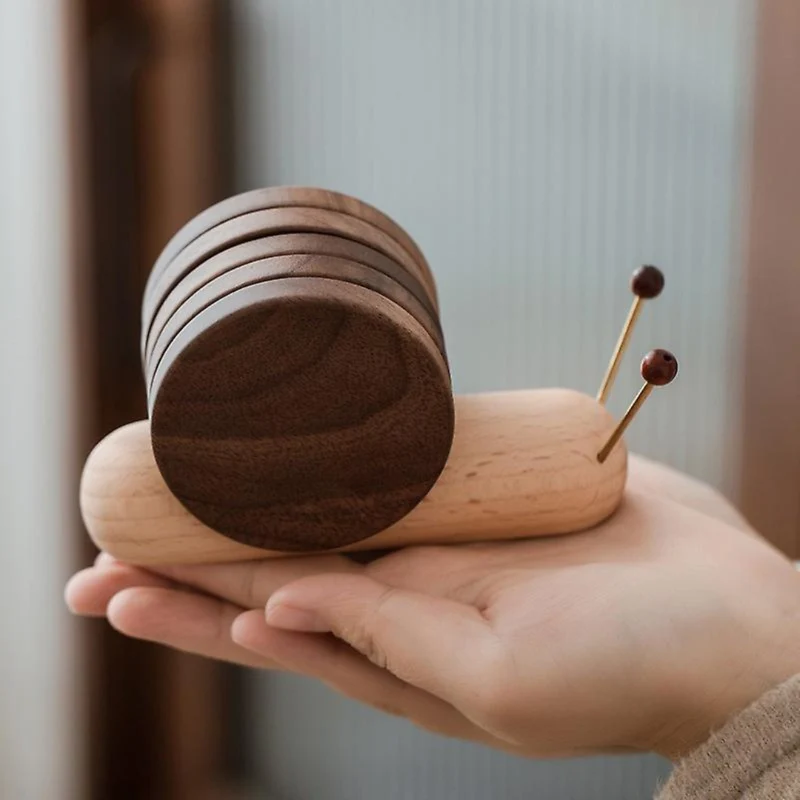 BowLift | Elegant Scandinavian Walnut Coasters – Stylish & Durable Table Protection