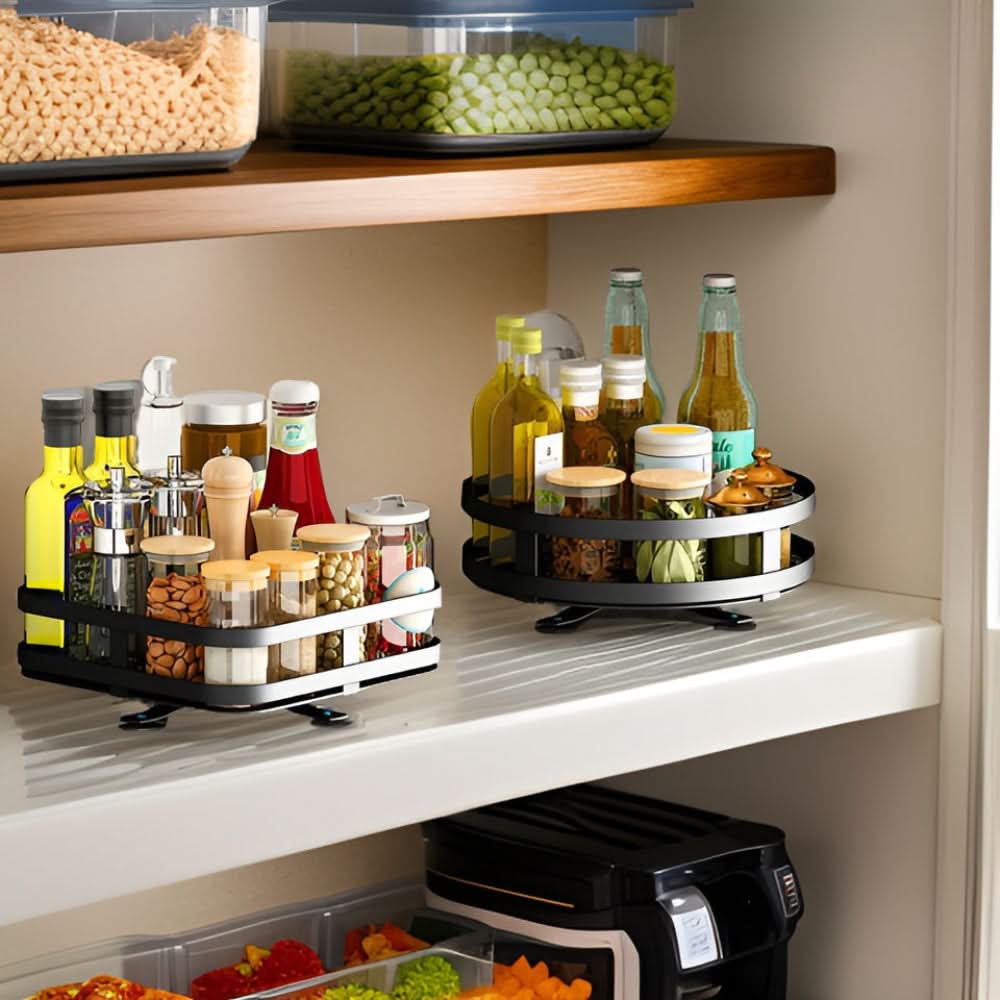 360-Degree Rotating Spice Rack Organizer with One to Three Levels