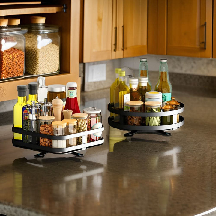 360-Degree Rotating Spice Rack Organizer with One to Three Levels