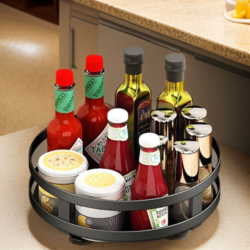 360-Degree Rotating Spice Rack Organizer with One to Three Levels