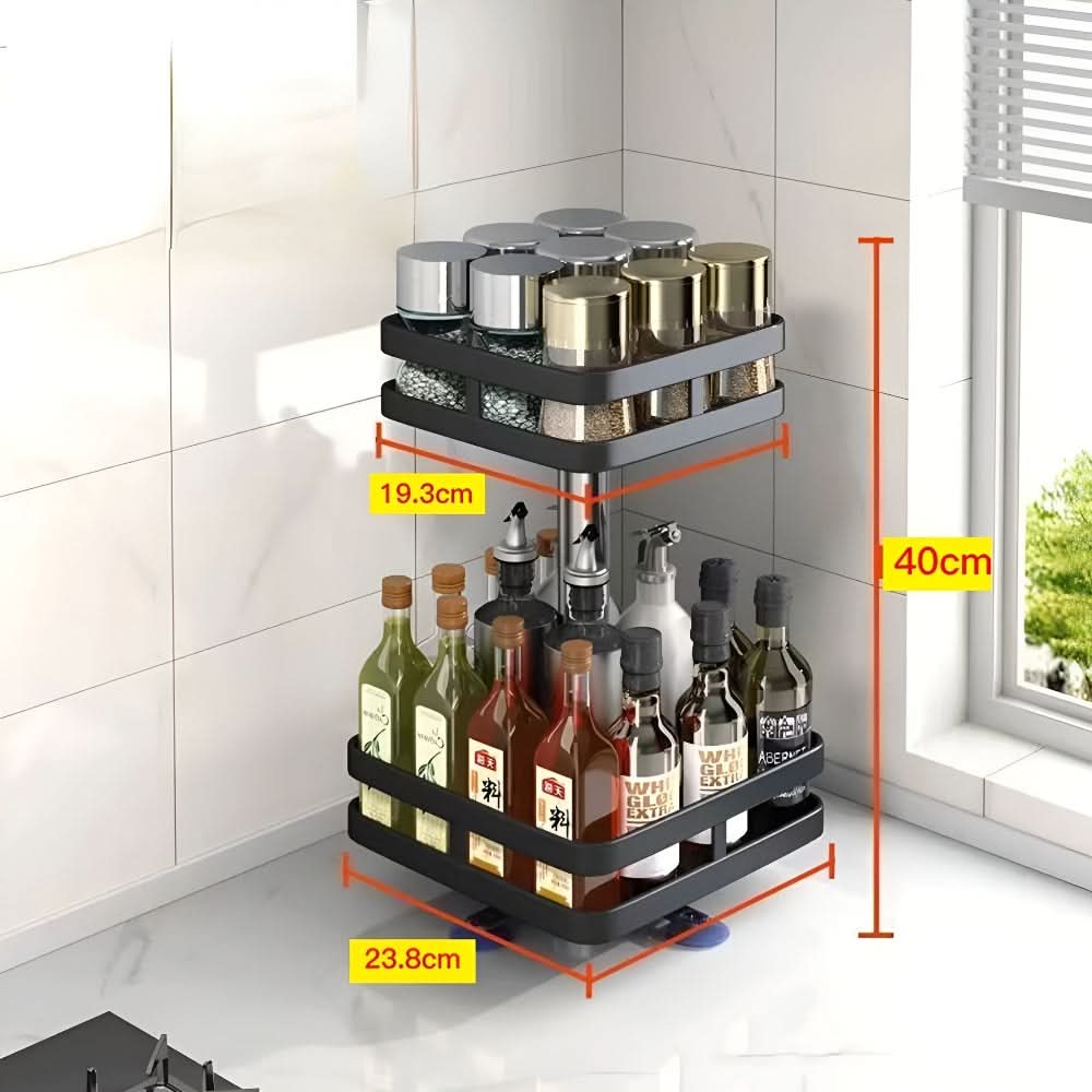 360-Degree Rotating Spice Rack Organizer with One to Three Levels