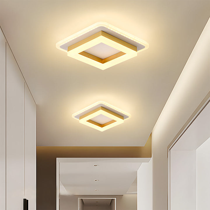 BowLift | Slim Square Modern LED Ceiling Light – Minimalist Flush-Mount for Soft Ambient Lighting