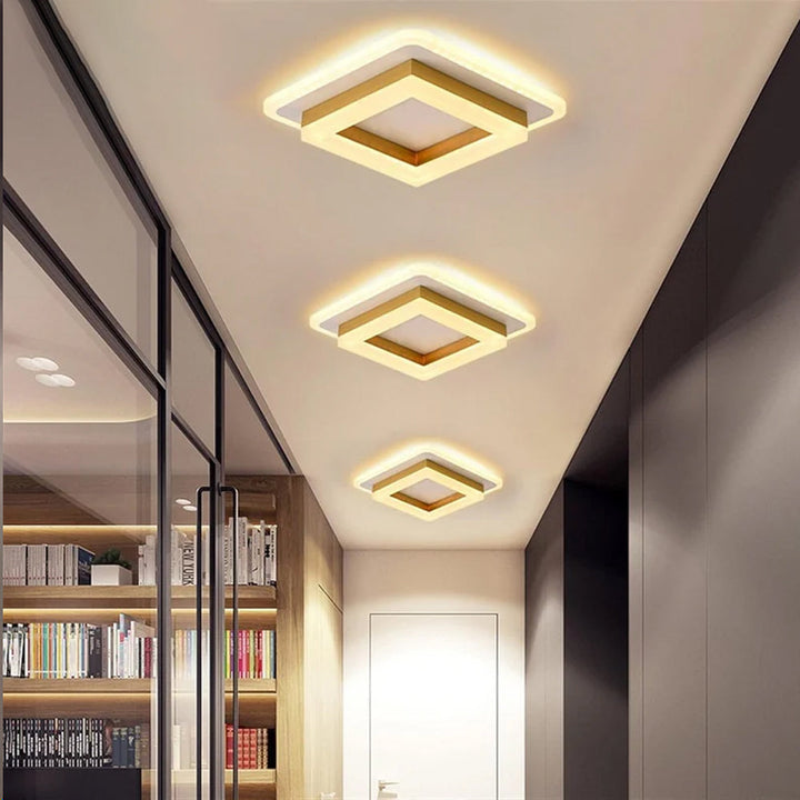BowLift | Slim Square Modern LED Ceiling Light – Minimalist Flush-Mount for Soft Ambient Lighting