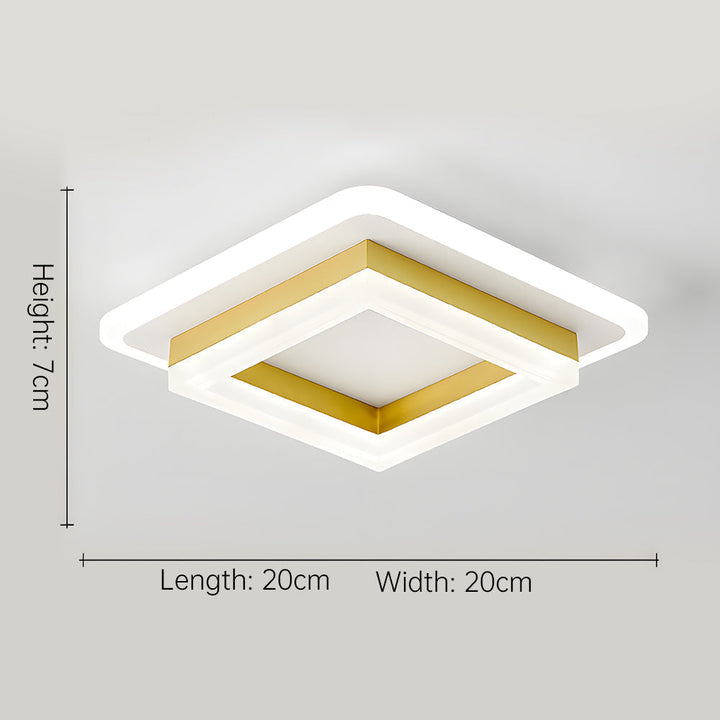 BowLift | Slim Square Modern LED Ceiling Light – Minimalist Flush-Mount for Soft Ambient Lighting
