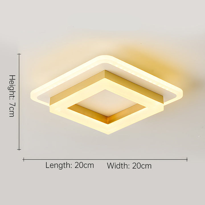 BowLift | Slim Square Modern LED Ceiling Light – Minimalist Flush-Mount for Soft Ambient Lighting