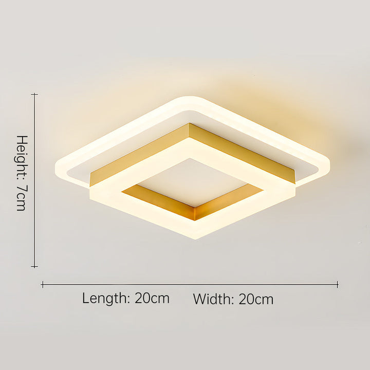 BowLift | Slim Square Modern LED Ceiling Light – Minimalist Flush-Mount for Soft Ambient Lighting