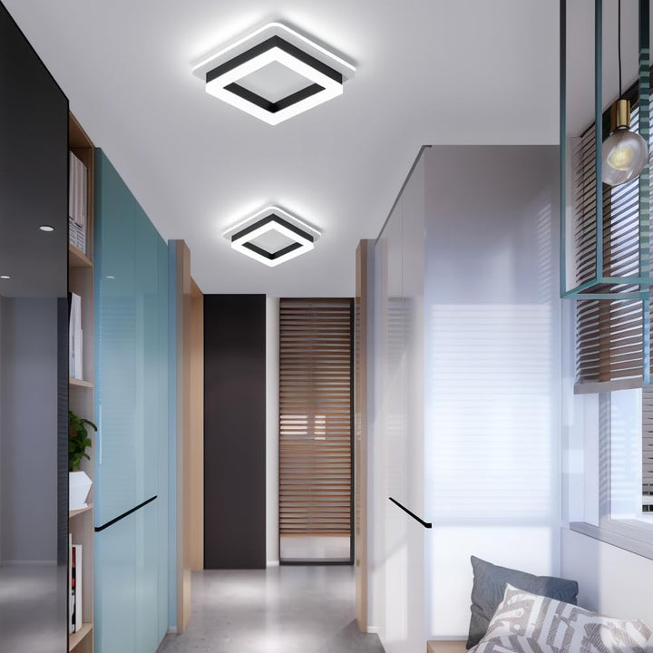 BowLift | Slim Square Modern LED Ceiling Light – Minimalist Flush-Mount for Soft Ambient Lighting