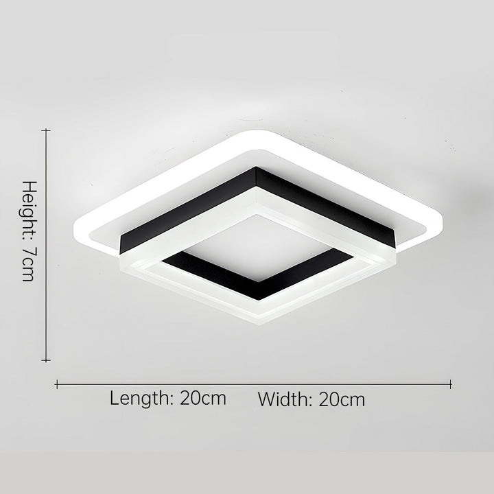BowLift | Slim Square Modern LED Ceiling Light – Minimalist Flush-Mount for Soft Ambient Lighting
