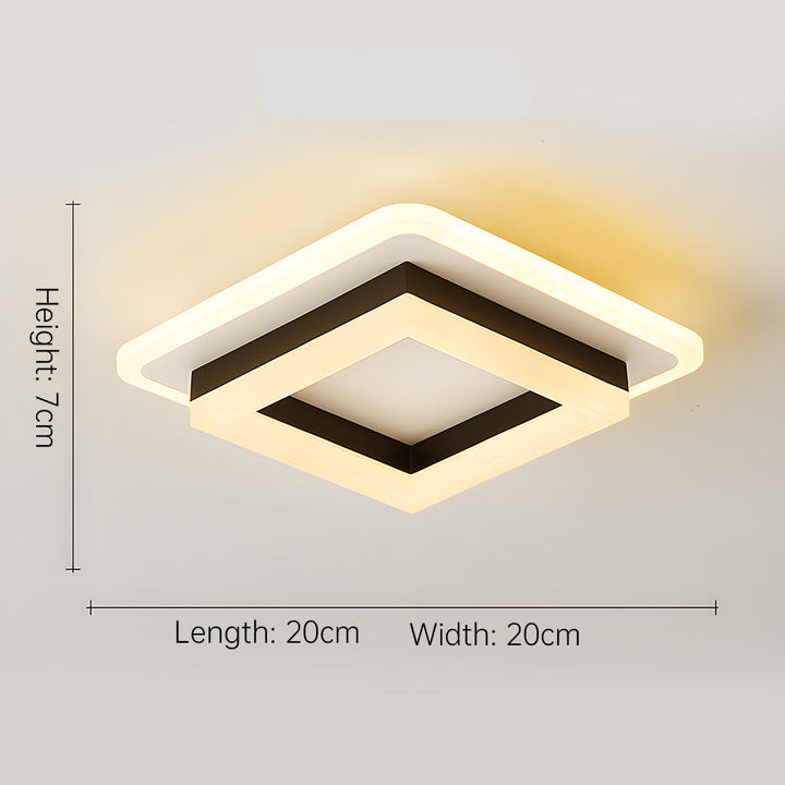 BowLift | Slim Square Modern LED Ceiling Light – Minimalist Flush-Mount for Soft Ambient Lighting