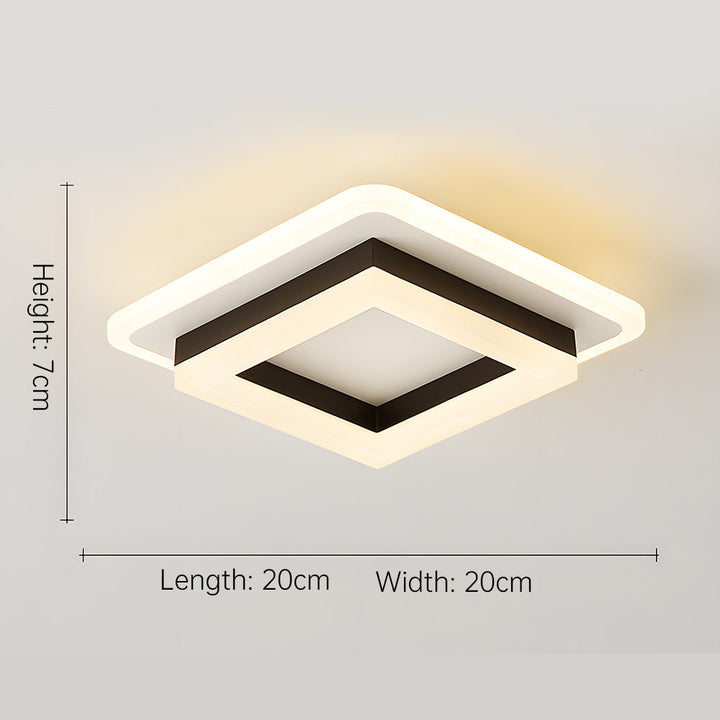 BowLift | Slim Square Modern LED Ceiling Light – Minimalist Flush-Mount for Soft Ambient Lighting