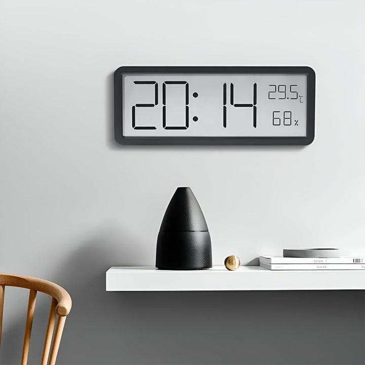 BowLift | Digital LED Wall Clock with Temperature and Humidity