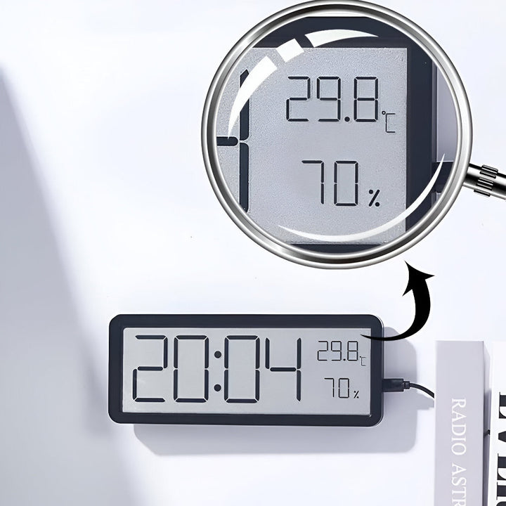 BowLift | Digital LED Wall Clock with Temperature and Humidity