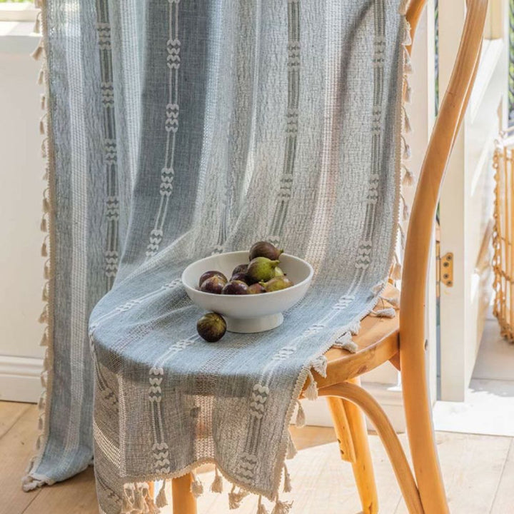 BowLift | Sunlit Stripes Sheer Tassel Curtain