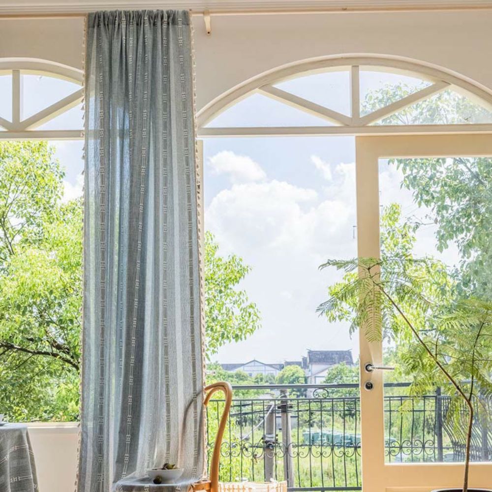 BowLift | Sunlit Stripes Sheer Tassel Curtain