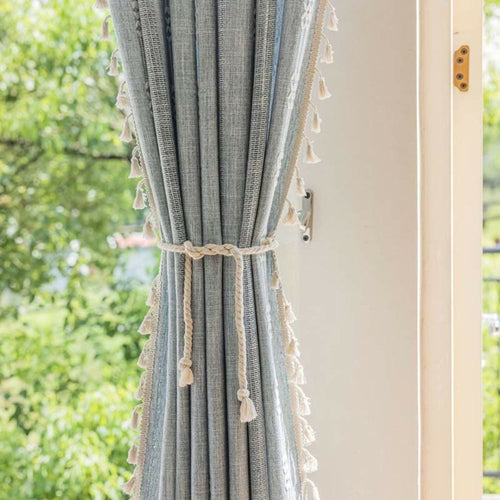 BowLift | Sunlit Stripes Sheer Tassel Curtain