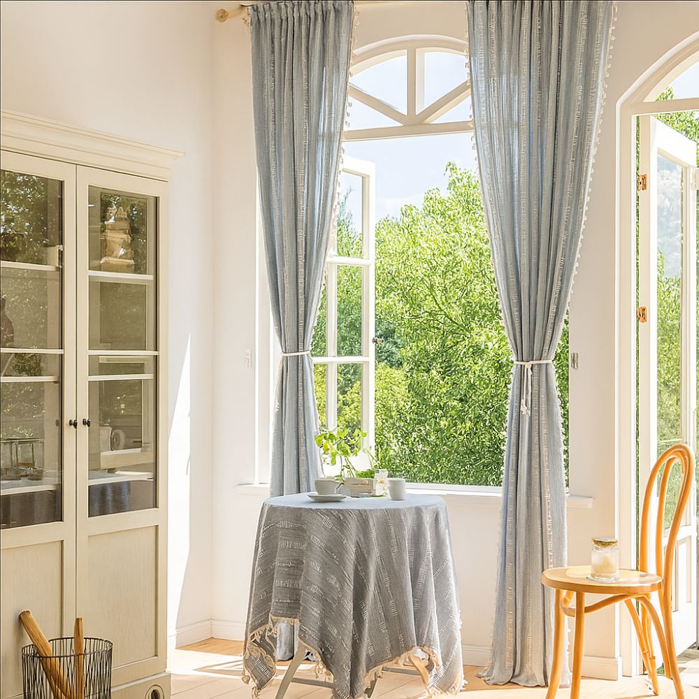 BowLift | Sunlit Stripes Sheer Tassel Curtain