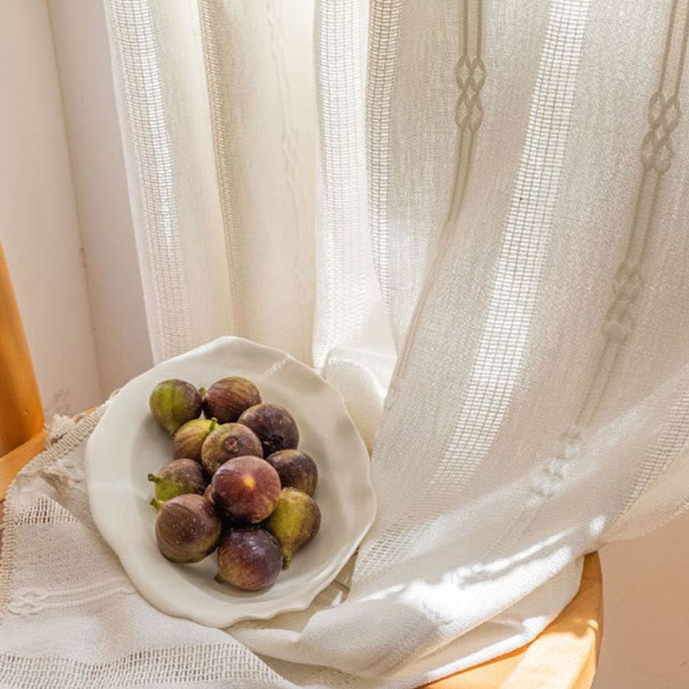 BowLift | Sunlit Stripes Sheer Tassel Curtain