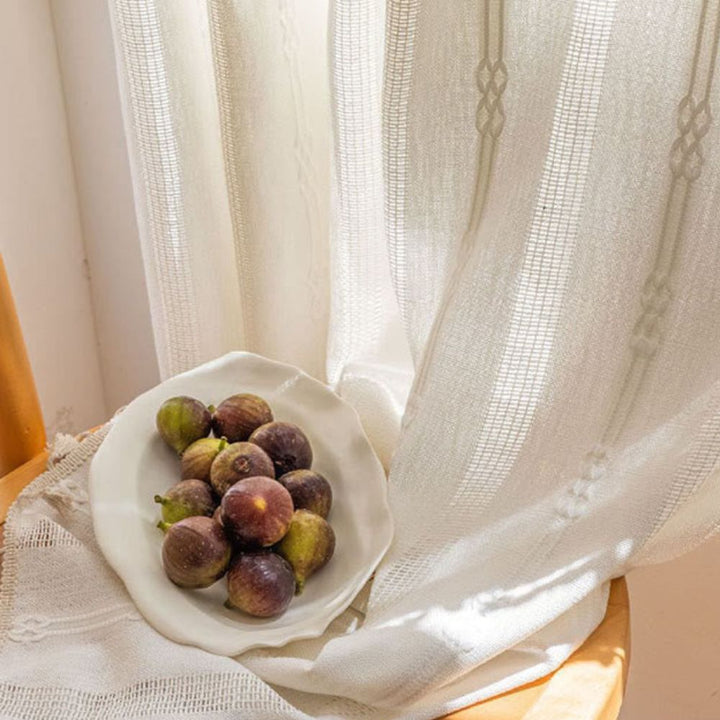 BowLift | Sunlit Stripes Sheer Tassel Curtain