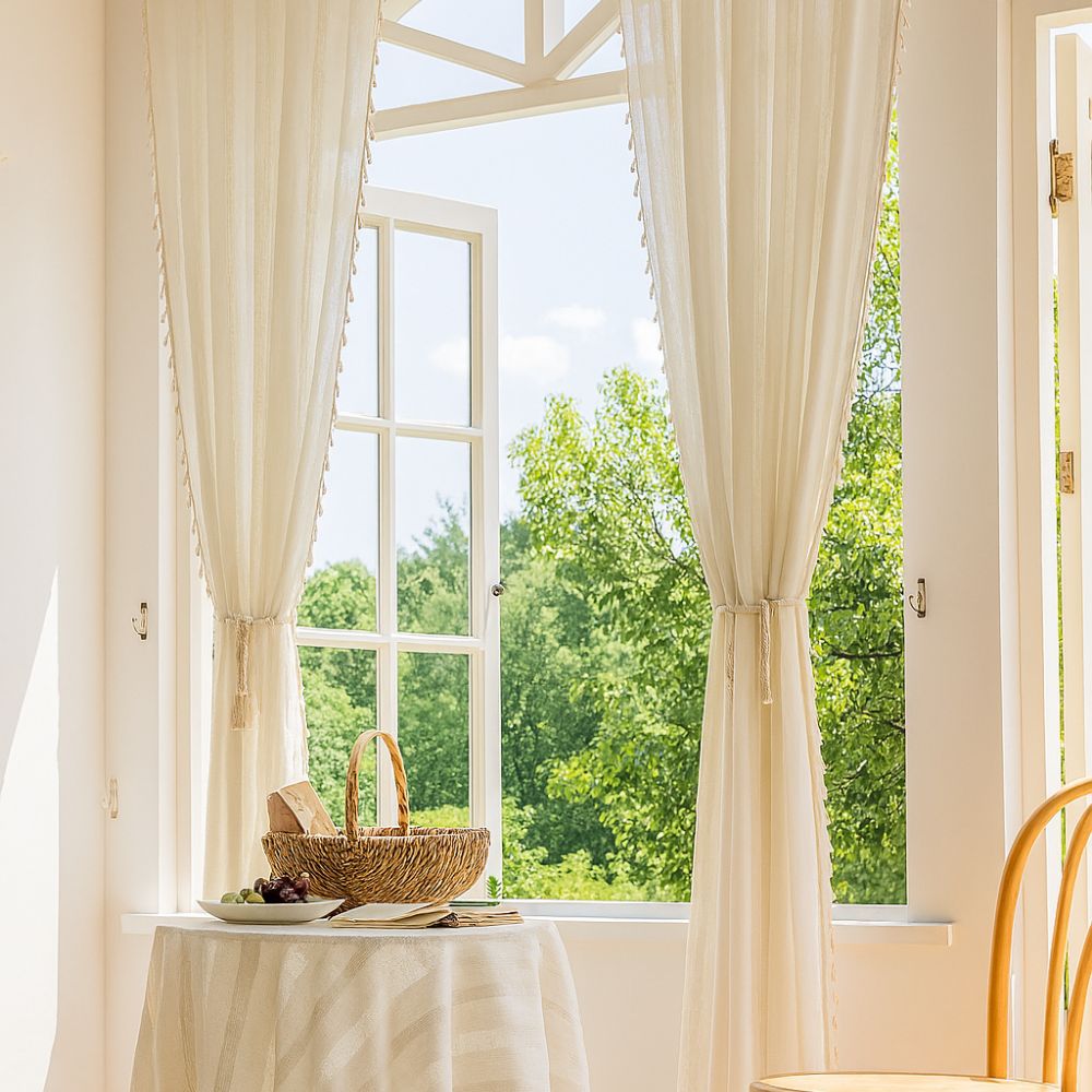 BowLift | Sunlit Stripes Sheer Tassel Curtain