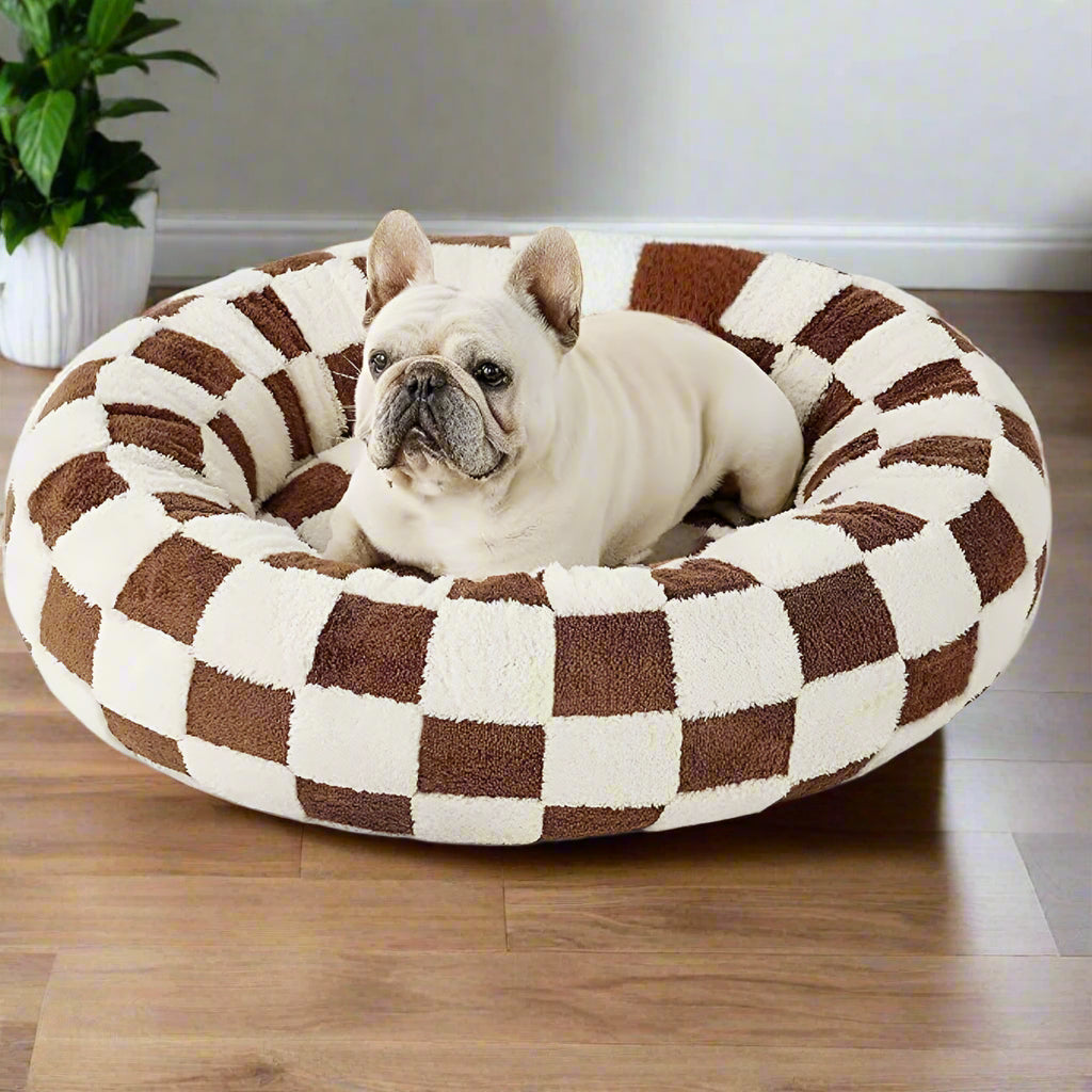 BowLift | Snuggle Floral Checkerboard Pet Bed