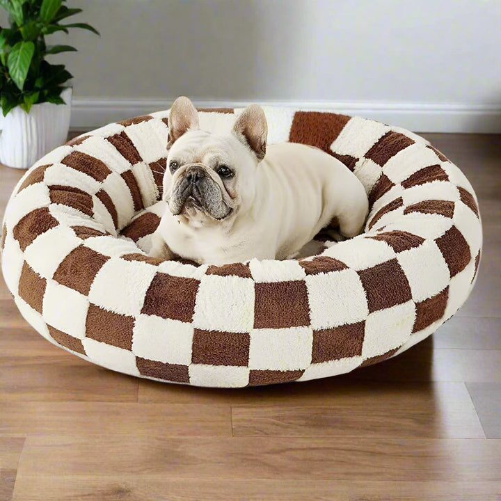 BowLift | Snuggle Floral Checkerboard Pet Bed
