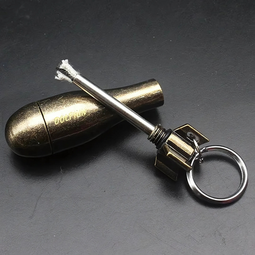 Waterproof Flint Fire Starter Keychain with Bottle Opener for Camping