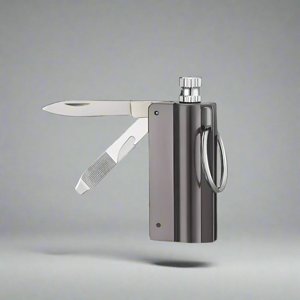 Waterproof Flint Fire Starter Keychain with Bottle Opener for Camping