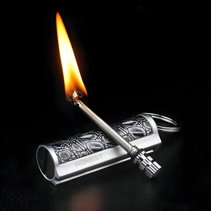 Waterproof Flint Fire Starter Keychain with Bottle Opener for Camping