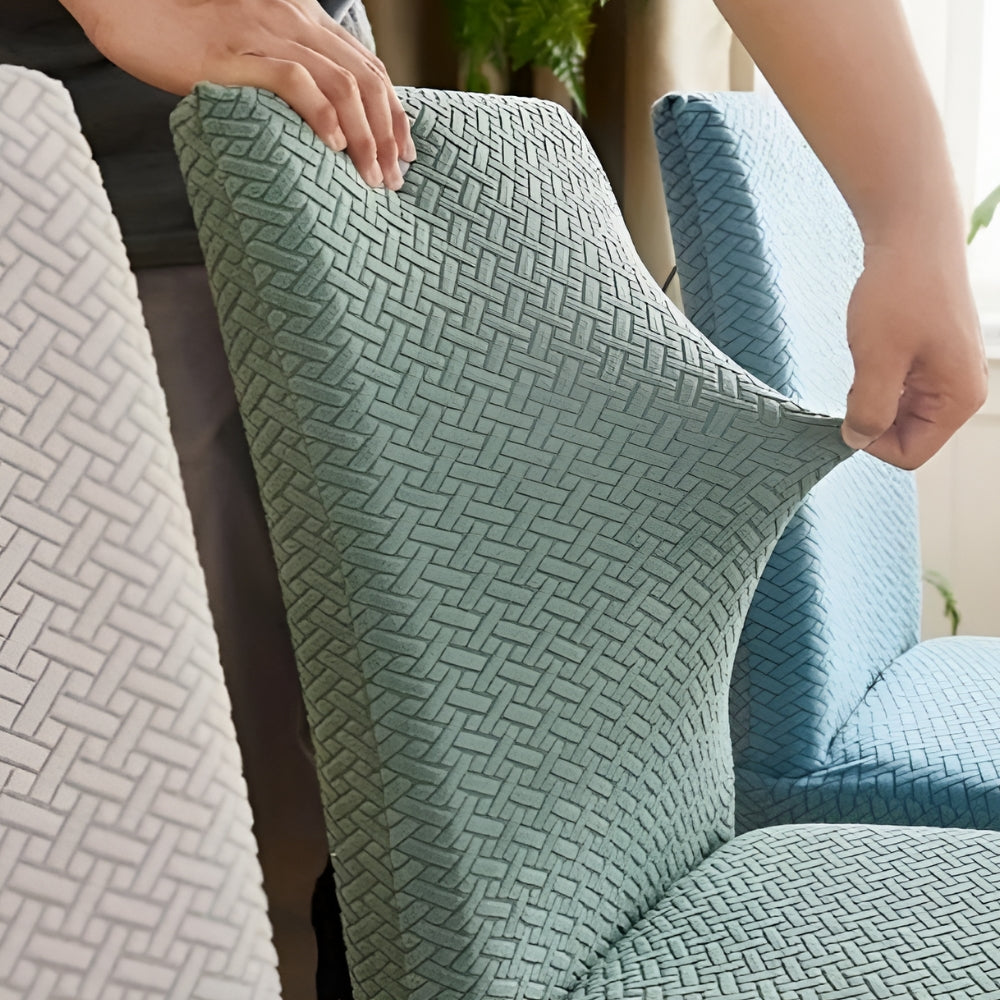 BowLift | Sylva Jacquard Velvet Stretch Dining Chair Cover